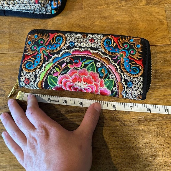 Embroidered Backpack Travel Set W/ Wallet Colorful Small Backpack New Boho - Picture 10 of 14